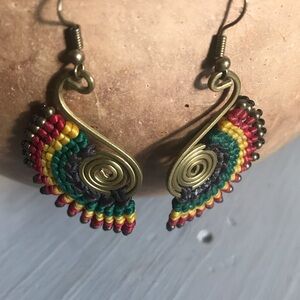 Handcrafted Multicolor Spiral Drop Earrings